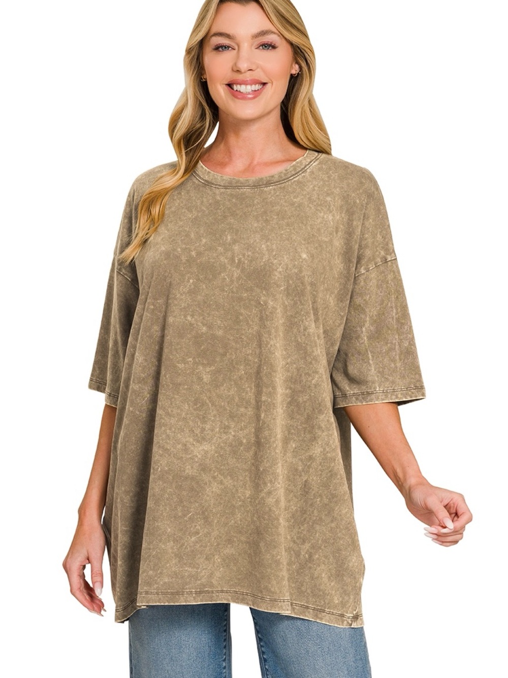 Oversized Mineral Wash Boyfriend Tee